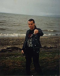 Chuck Schuldiner i samband med en turné i Skottland 1992