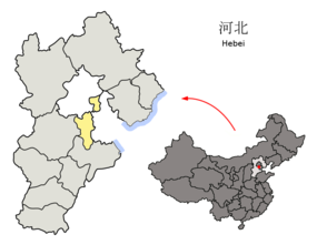Langfangs läge i Hebei, Kina.