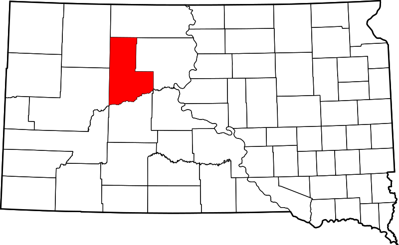 Fil:Map of South Dakota highlighting Ziebach County.svg