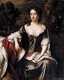 Anna av Storbritannien cirka 1683. Porträtt av Willem Wissing.
