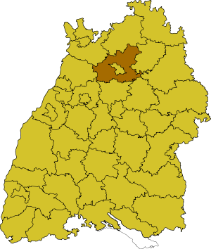 Landkreis Heilbronns läge i Baden-Württemberg