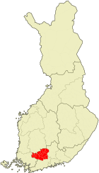 Karta som visar läget för landskapet Egentliga Tavastland