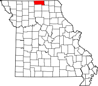 Karta över Missouri med Putnam County markerat
