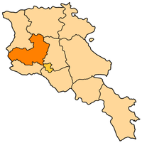 Aragatsotn utmärkt på en karta över Armenien