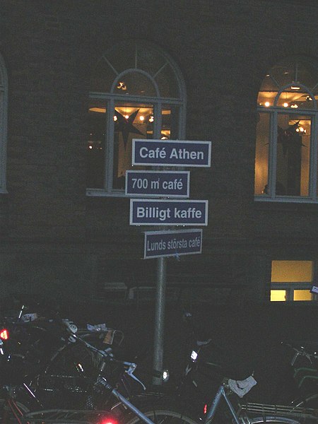 Fil:Café Athen signs, Lund, 2004.jpg
