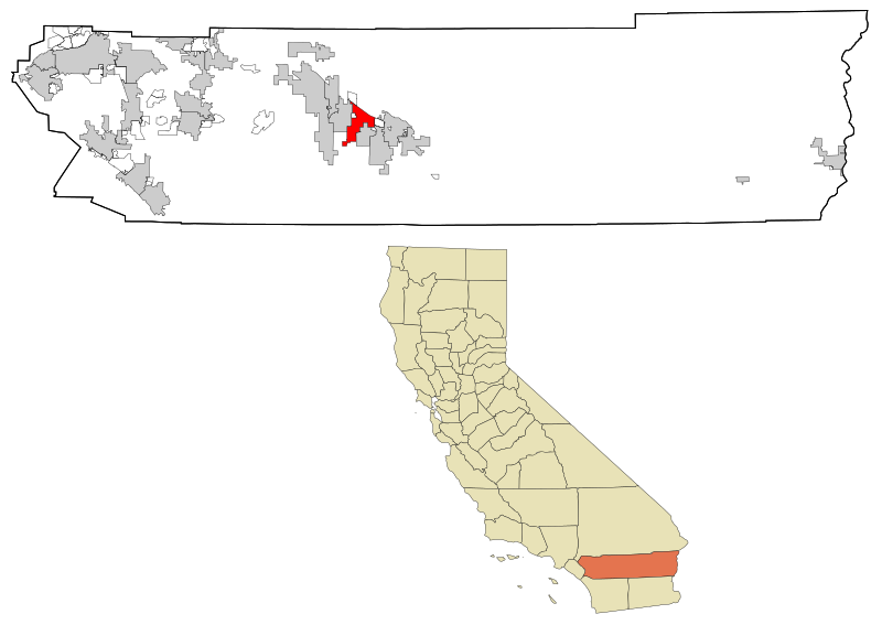 Fil:Riverside County California Incorporated and Unincorporated areas Palm Desert Highlighted.svg