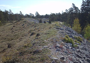 Torsburgen år 2005 som var centrum av skogsbranden.