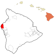 Hawaii County Hawaii Incorporated and Unincorporated areas Kalaoa Highlighted.svg