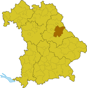 Landkreis Schwandorfs läge i Bayern
