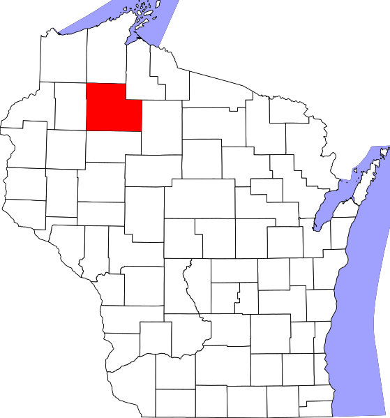 Fil:Map of Wisconsin highlighting Sawyer County.svg