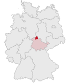 Landkreis Nordhausen (mörkröd) i Tyskland