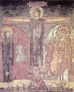 Santa maria antiqua, roma, crocefissione, effresco, 741-752.jpg