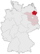 Landkreis Uckermark (mörkröd) i Tyskland