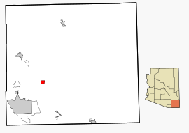 Geografiskt läge i Cochise County och delstaten Arizona