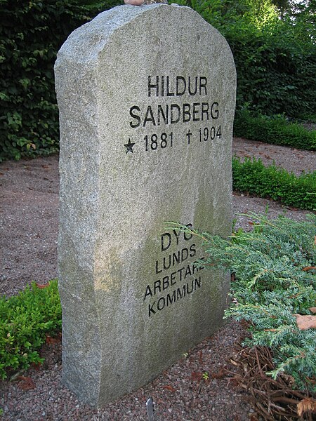 Fil:Grave of hildur sandberg in lund sweden 2008.JPG