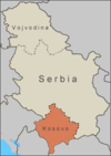 Karta över Kosovo och Serbien