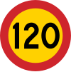 120-skylt, Swedish roadsign.svg