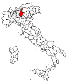 Karta över Italien, med Brescia (provins) markerat