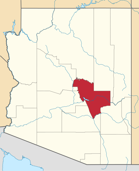 Fil:Map of Arizona highlighting Gila County.svg