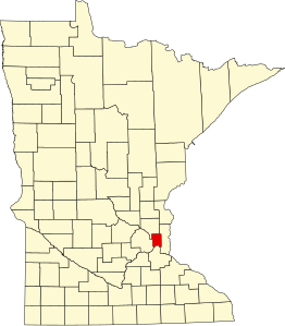 Map of Minnesota highlighting Ramsey County.svg