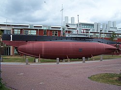 HMS Hajen på museet i Karlskrona.