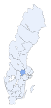Västmanlands läns läge i Sverige