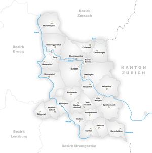 Karte Gemeinden des Bezirks Baden 2006.png