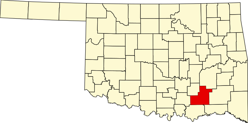 Fil:Map of Oklahoma highlighting Atoka County.svg