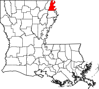 Karta över Louisiana med East Carroll Parish markerat