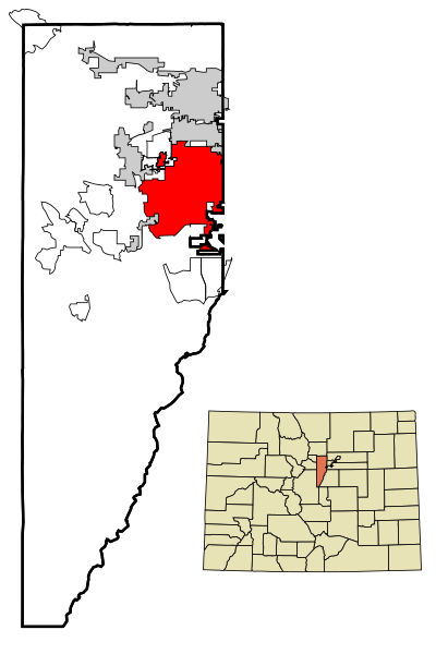 Fil:Jefferson County Colorado Incorporated and Unincorporated areas Lakewood Highlighted.svg