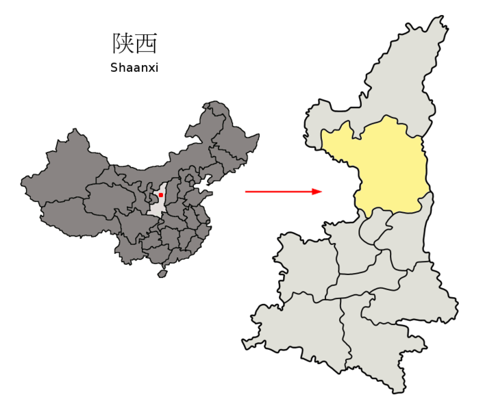 Fil:Location of Yan'an Prefecture within Shaanxi (China).png