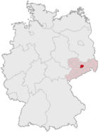 Landkreis Meißen (mörkröd markerad) i Tyskland