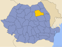 Administrativ karta över Rumänien med distriktet Neamţ utsatt
