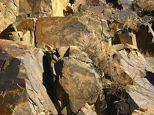 Petroglyphs of Tamgaly, Kazakhstan.