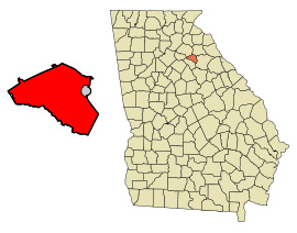 Geografiskt läge i Clarke County och delstaten Georgia