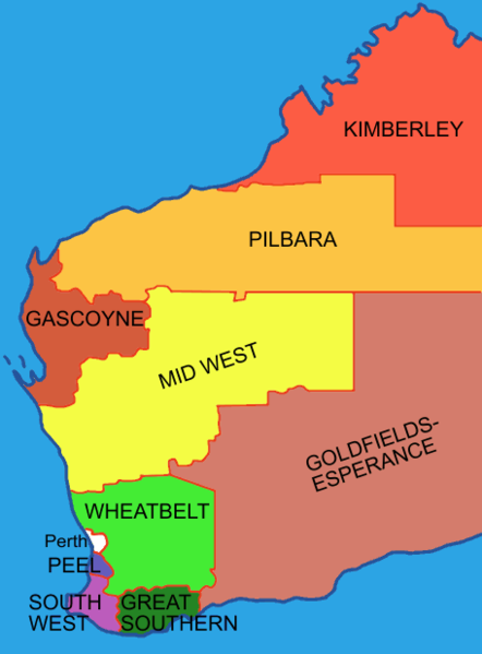 Fil:Regions of western australia nine plus perth.png