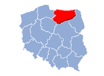 Warmia-Mazurys läge i Polen