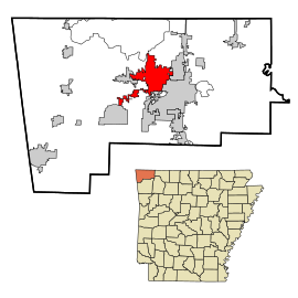 Geografiskt läge i Benton County och delstaten Arkansas