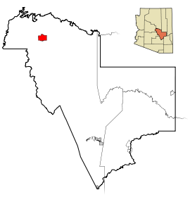 Geografiskt läge i Gila County och delstaten Arizona