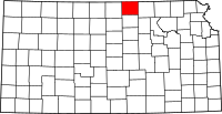 Karta över Kansas med Republic County markerat
