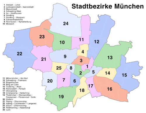 Münchens stadsdelsområden
