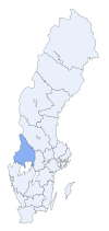 Värmlands läns läge i Sverige