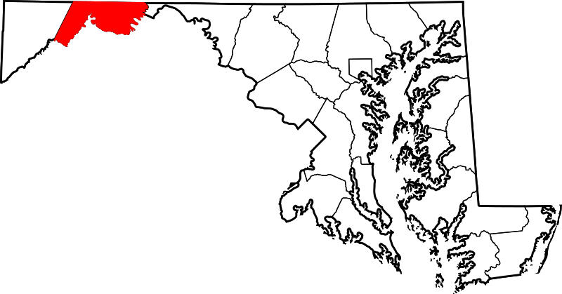 Fil:Map of Maryland highlighting Allegany County.svg