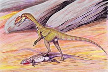 Rekonstruktion av Megapnosaurus kayentakatae med byte