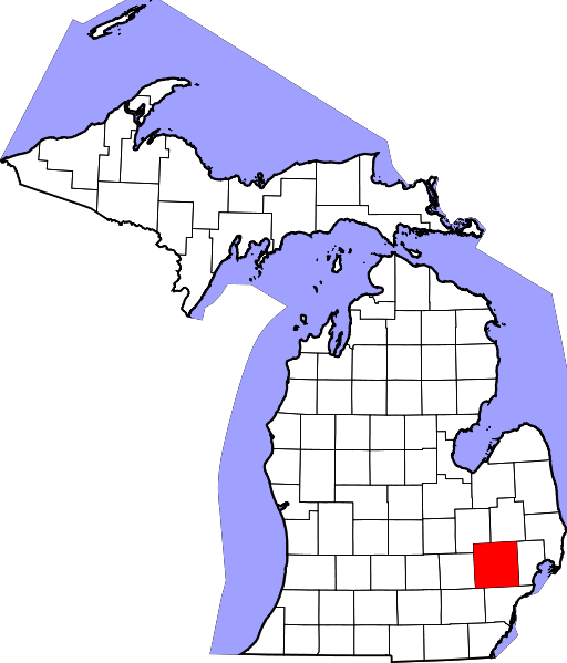 Fil:Map of Michigan highlighting Oakland County.svg