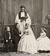 Charles Sherwood Strattons - alias General Tom Thumb - och Lavinia Warrens bröllopsfoto 1863.