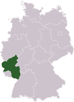 Tyskland med Rheinland-Pfalz markerat