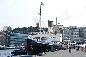 S/S Sankt Erik med ångan uppe vid Skeppsbron i Stockholm, augusti 2007.