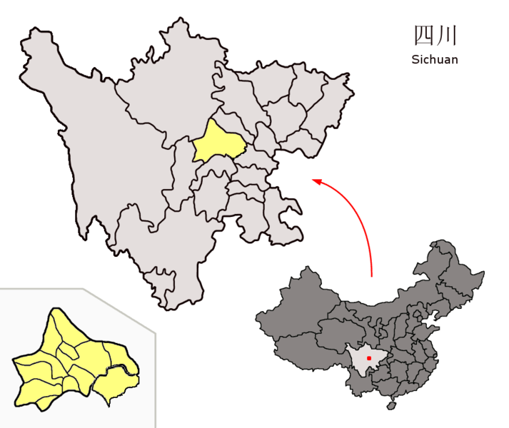 Fil:Location of Chengdu Prefecture within Sichuan (China).png