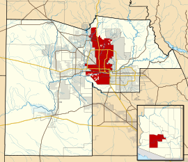 Geografiskt läge i Maricopa County och delstaten Arizona.